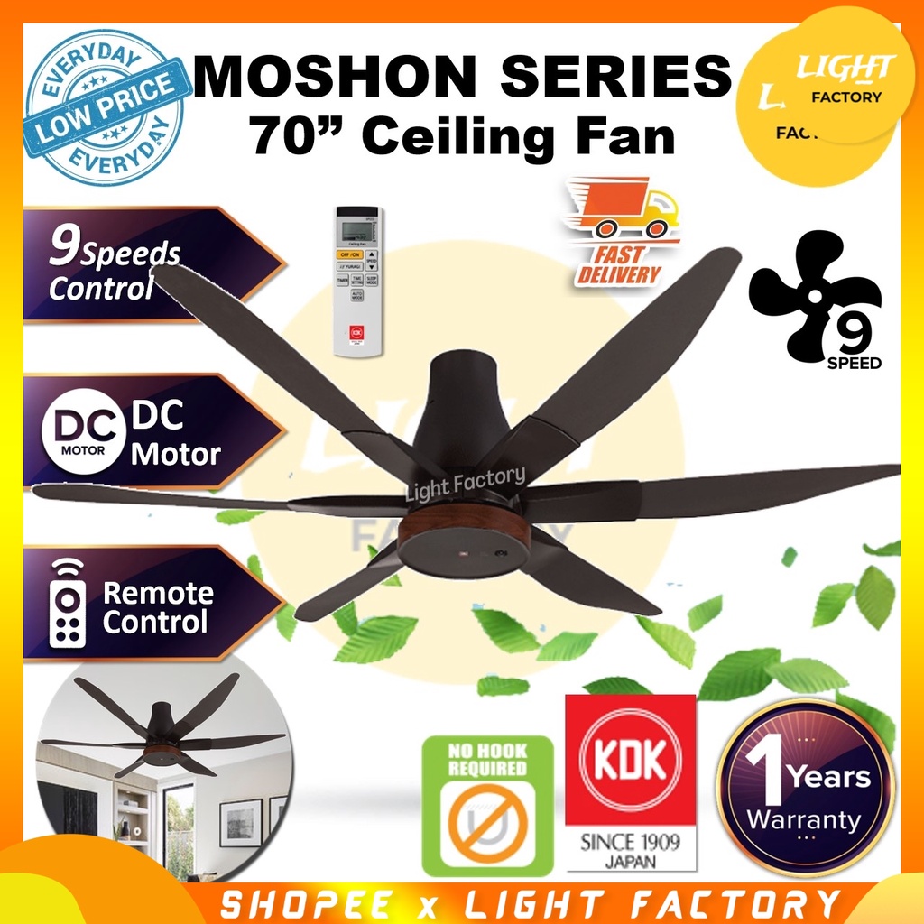 KDK Moshon Series K18NYRBR 70" 6 Blades DC Motor Ceiling Fan 9 Speeds