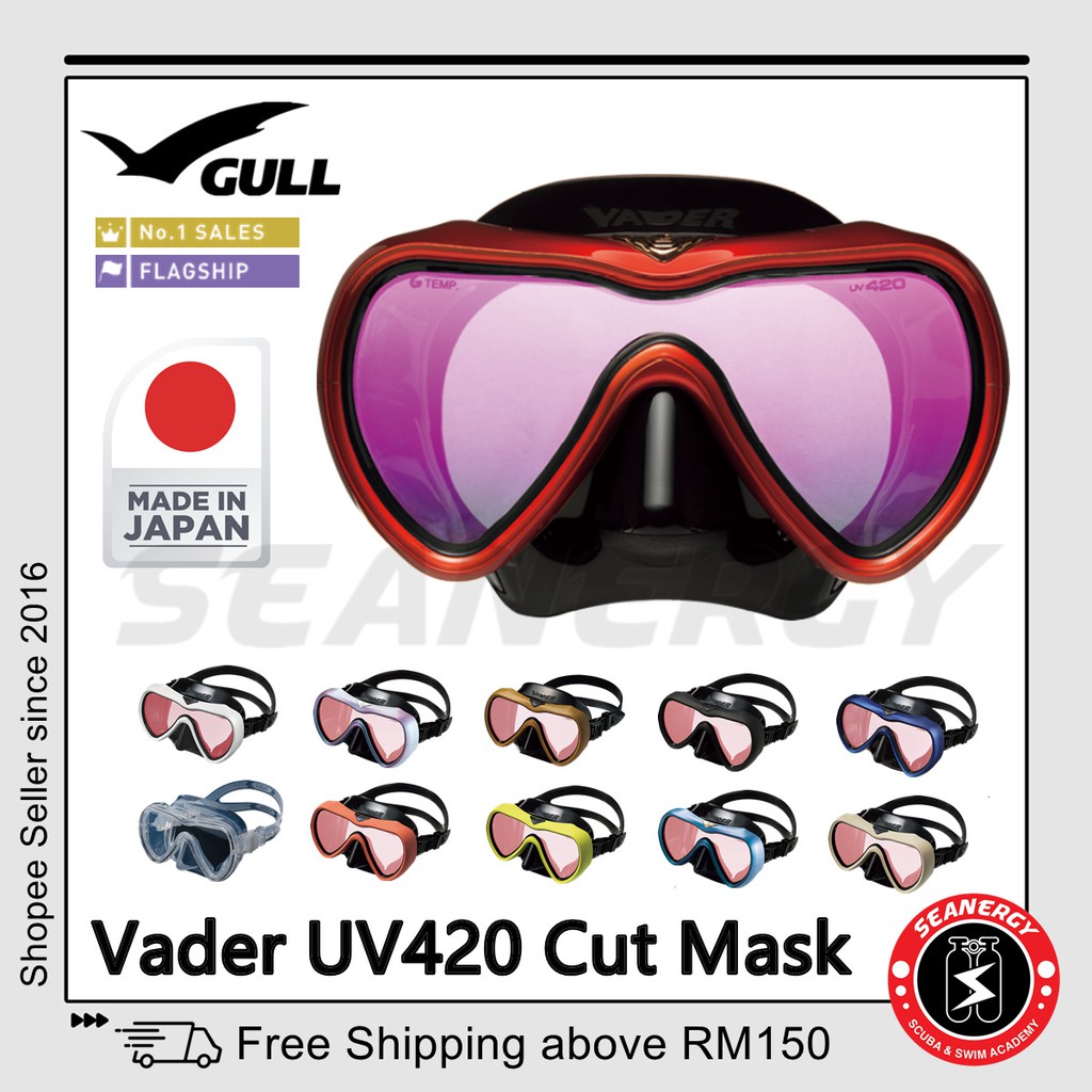 Gull Vader UV420 Scuba Diving Mask Snorkeling Mask Mirror Mask Shopee Malaysia