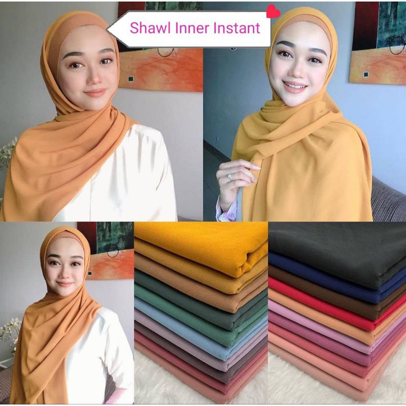 Shawl Instant (Inner berjahit sekali dengan shawl) | Shopee Malaysia