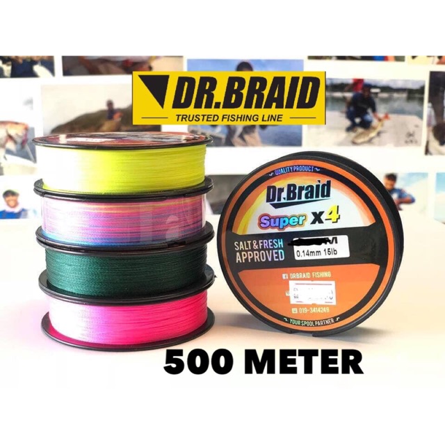 500m 10lb-100lb Dr.Braid Super X4 (4 Slick) Fishing Line.