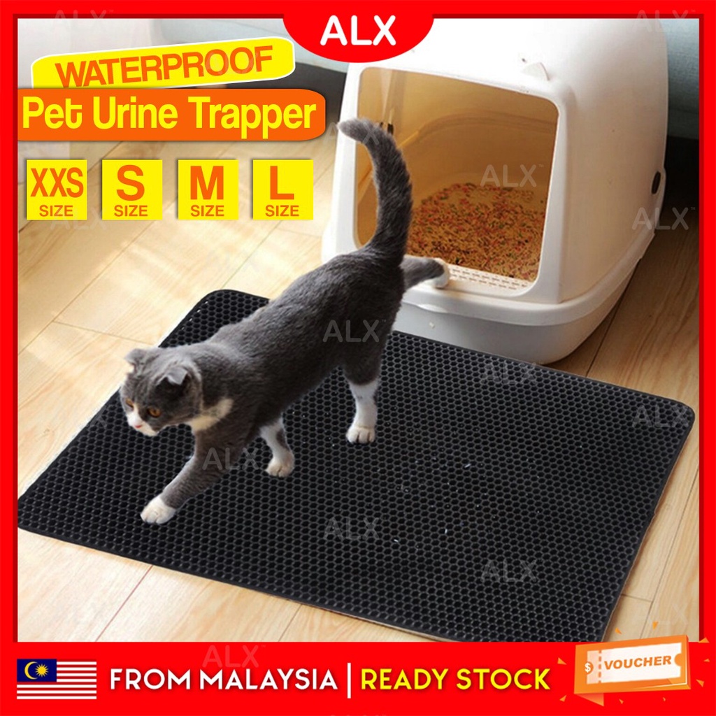 ALX CLEAR STOCK Large Waterproof Washable Cat Litter Mat Urine Proof