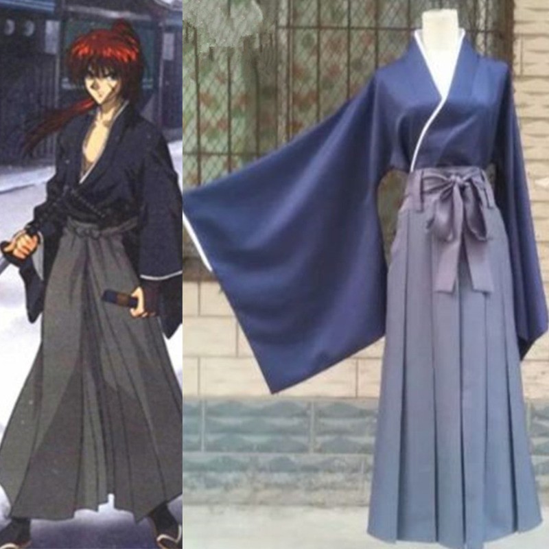 Anime Rurouni Kenshin Himura Kenshin Cosplay Costume Kendo Suits