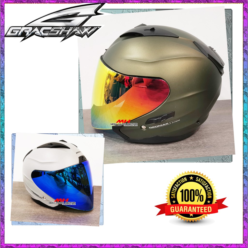 💯GRACSHAW G555 GEOMAX PLAIN PLAIN SHOEI JF4 DOUBLE VISOR