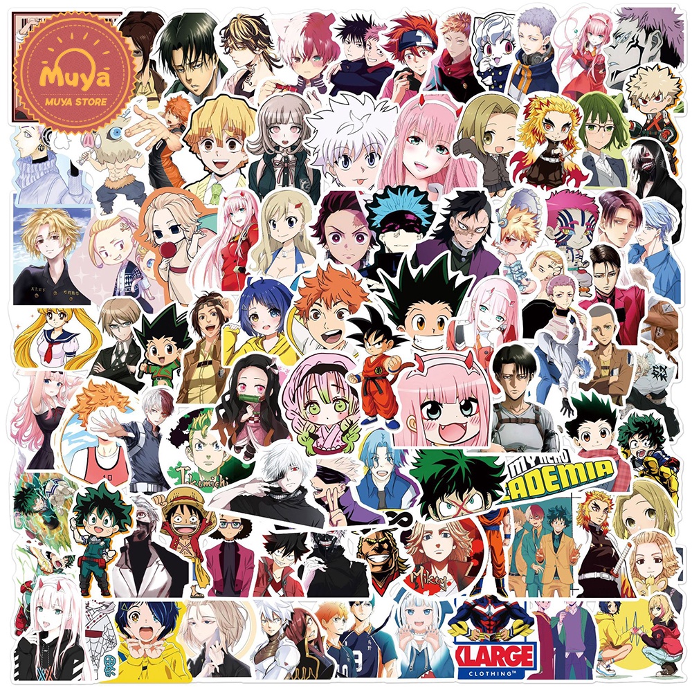 MUYA 50/100 Pcs Anime Stickers Graffiti Stickers for Laptop Waterproof ...