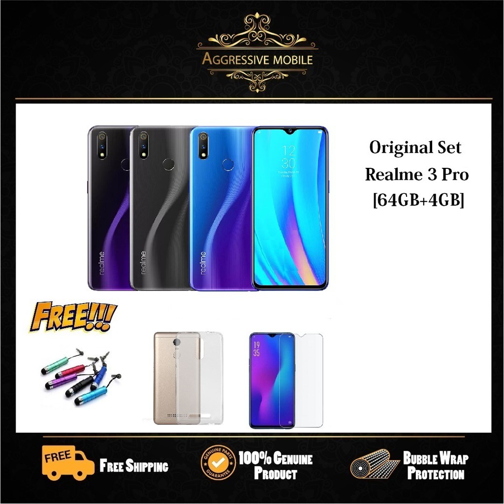 Realme 3 Pro [64GB ROM/4GB RAM]Original Set Shopee Malaysia