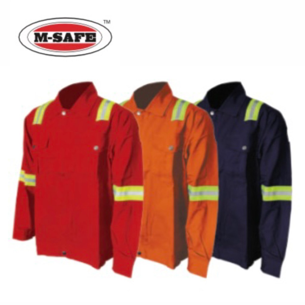M Safe Cotton Safety Work Jacket With Reflector 1 Pair Shopee Malaysia