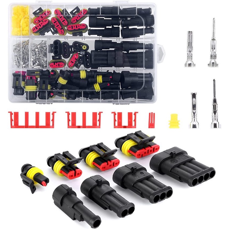 708pcs Waterproof Connector Car Electrical Wire Connector Cable Kit 1 6pin Way Terminal Plug 