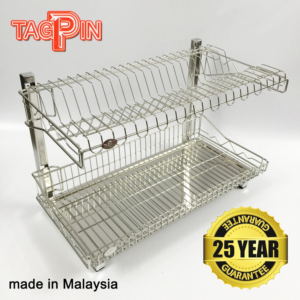 STAINLESS STEEL DISH RACK FOR KITCHEN CABINET HANGING DISH RACK RAK PINGGAN  600MM 800MM 900MM