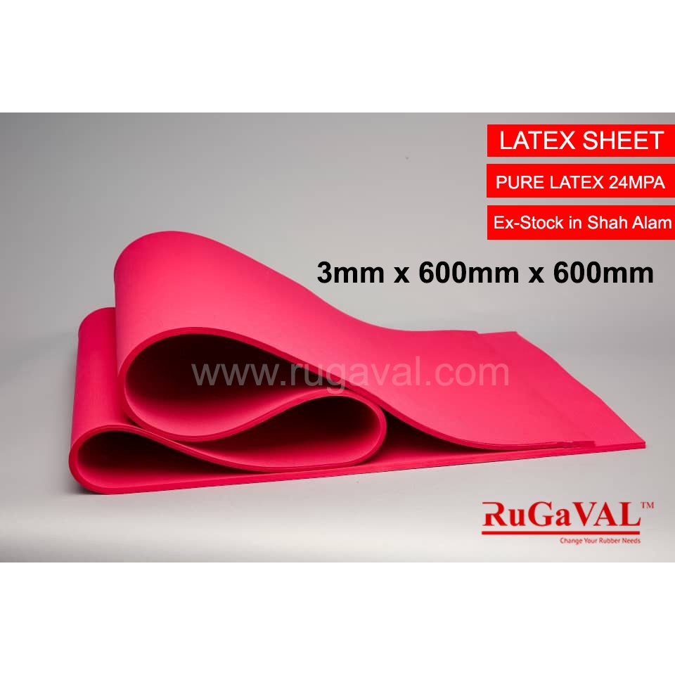 Latex Rubber Sheet 3mm thick x 600mm x 600mm, Liquid Sheet, Natural