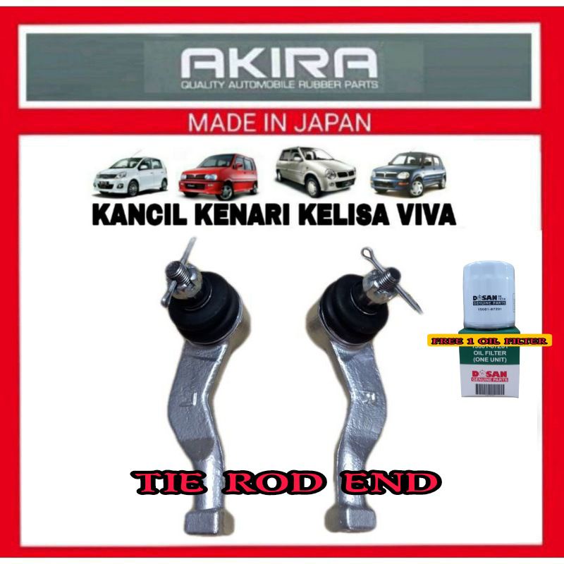 AKIRA PERODUA KANCIL KELISA KENARI TIE ROD END SET , 1 SET/2 PCS