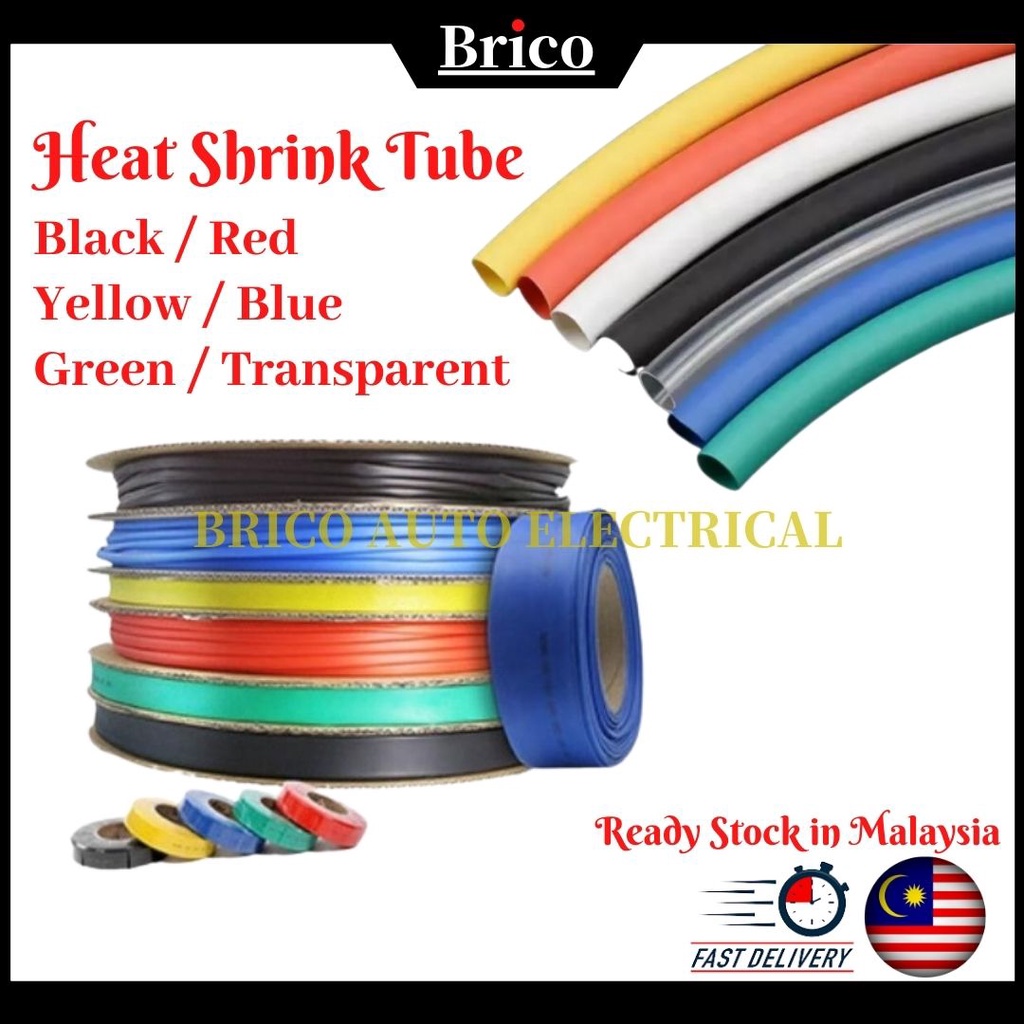 1 Meter Colors Heat Shrink TUBE 2:1 Ratio Shrinkable Sleeving Tube ...