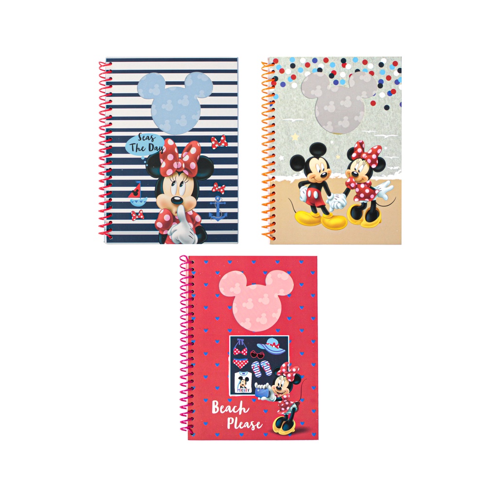 Disney Mickey A5 60s Plastic Spiral Fancy Note Book for School and ...