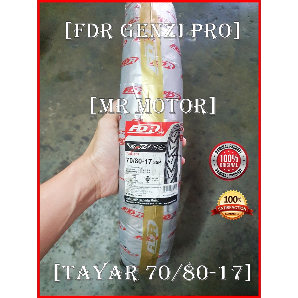 Tayar FDR Genzi Pro 70/80-17 Tubeless (100% Original) | Shopee Malaysia