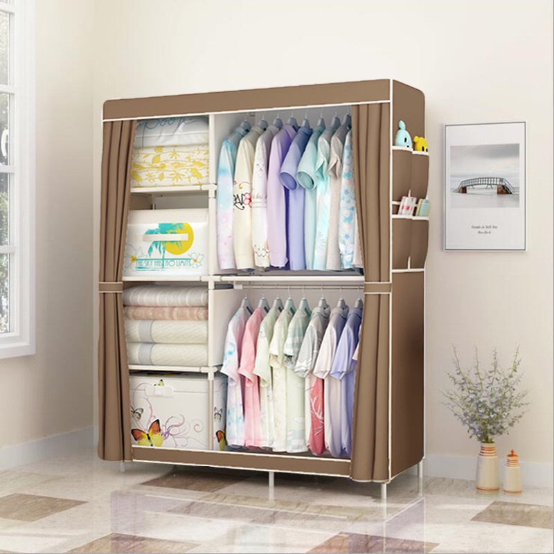 Wardrobe Almari Baju Rak Baju Clothes Organization Storage Rack Cabinet 