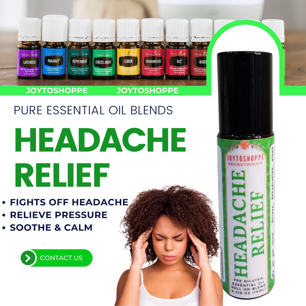 Headache Relief Roll On Pure Essential Oil 10ml Prediluted /Melegakan