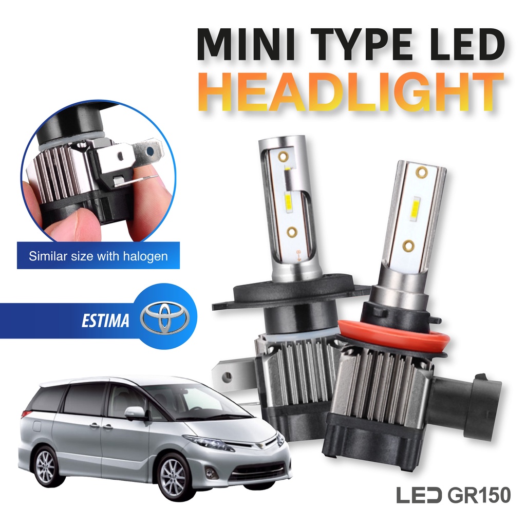2PCS *1 Year Warranty* Toyota Estima Mini 1:1 Car LED Headlight ...