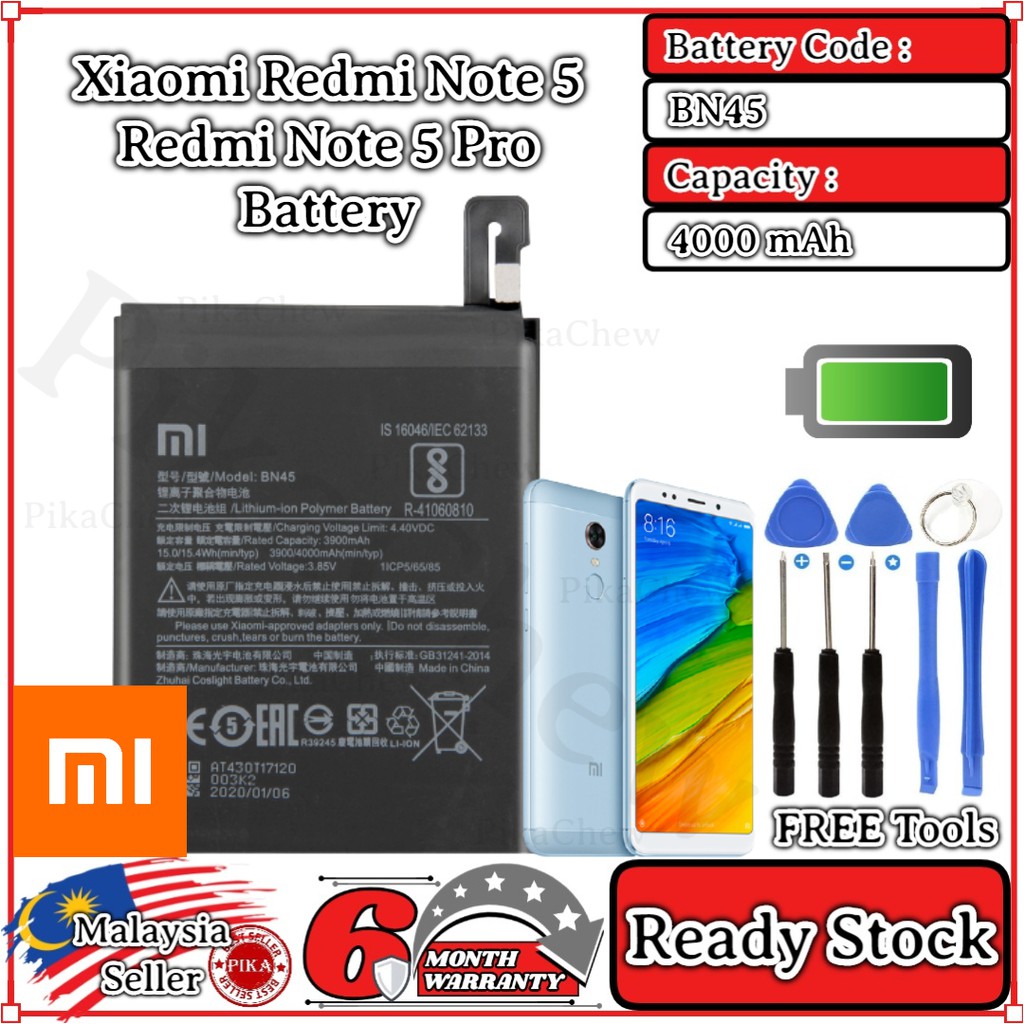 PIKA Compatible for Xiaomi Redmi Note 5 / Note 5 Pro BN45 Battery ...