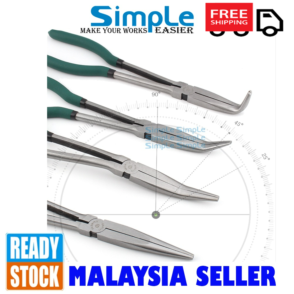 11" Extra Long Nose Plier Heavy Duty Hose Clamp Plier Bent plier o