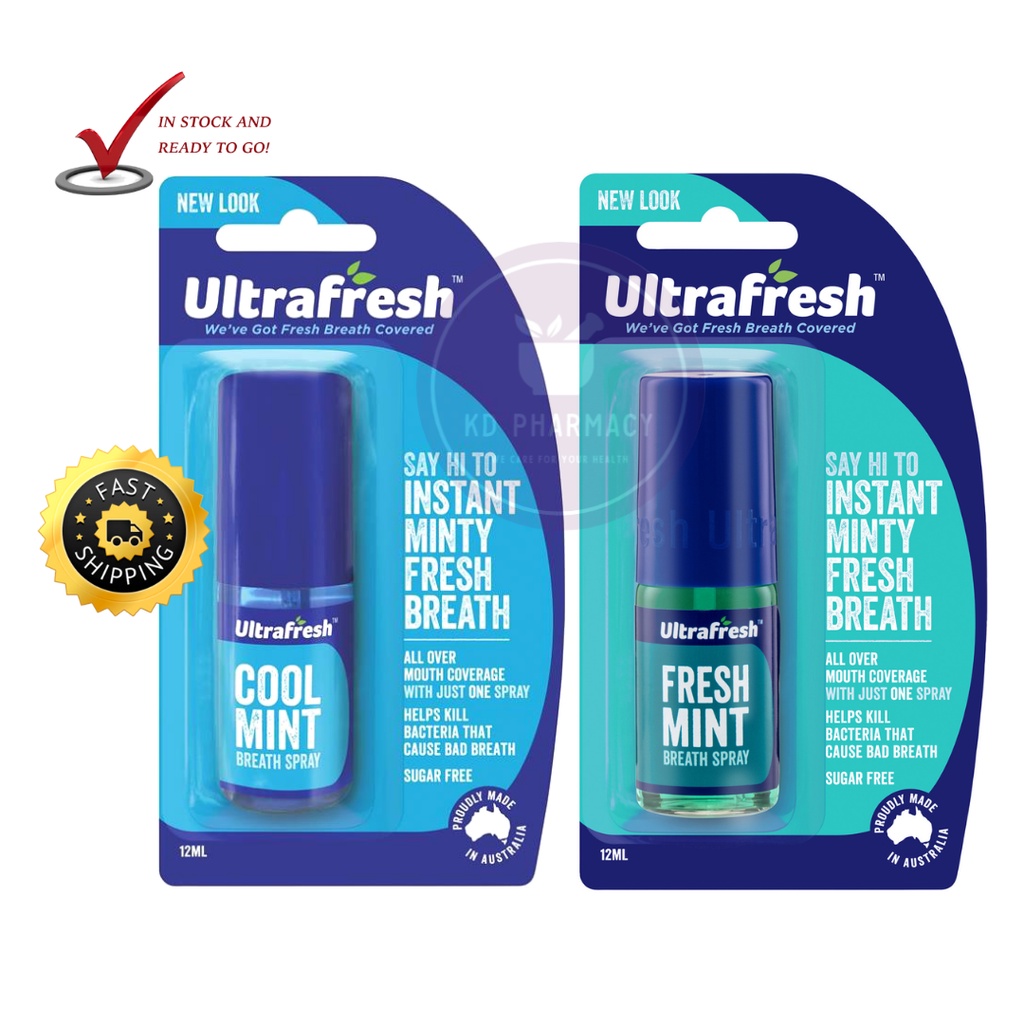 Ultrafresh Fresh Breath Spray 12ml / Cool Mint / Fresh Mint / Spray