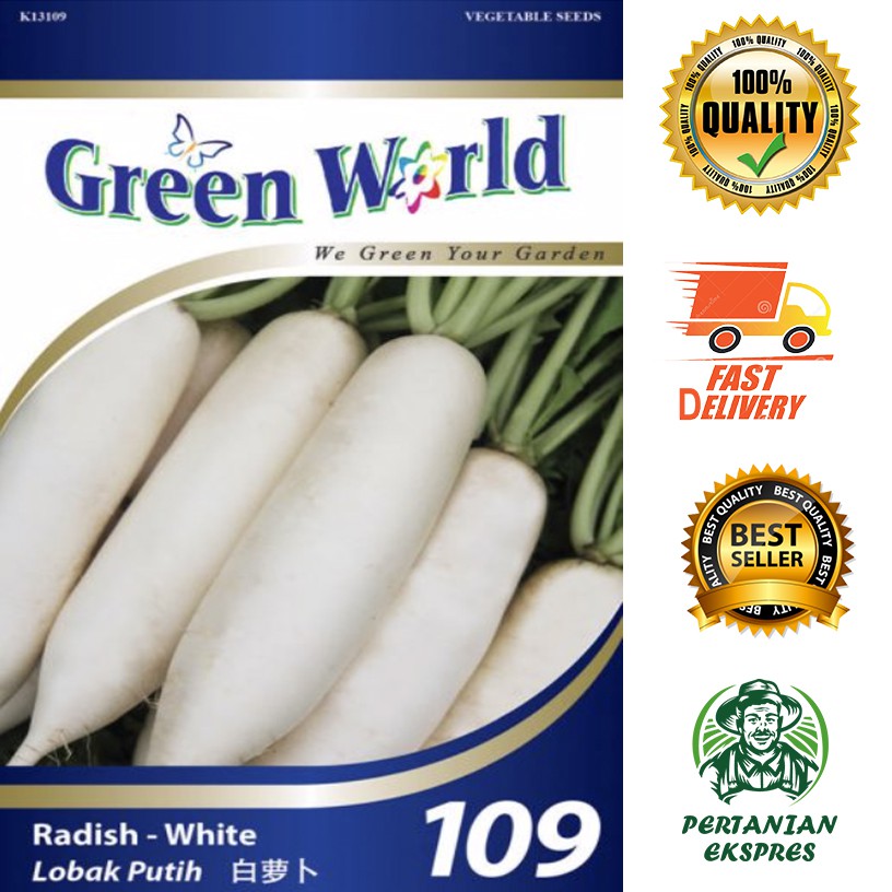 Benih Sayur Vegetable Seed Radish White Lobak Putih No 109 Shopee