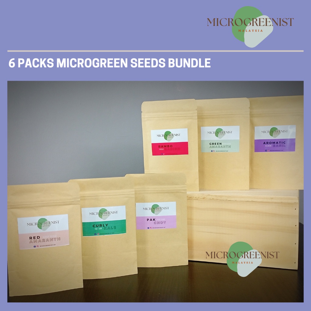 6 Packs Microgreen Seeds Bundle | Benih Microgreen | Non-GMO | Shopee ...