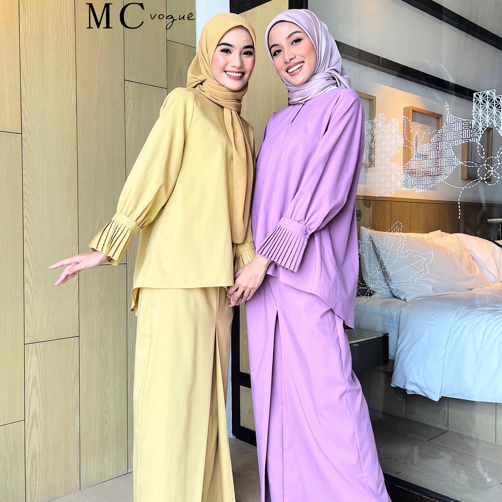 MC Vogue Pleated Button Baju Kurung Raya 2022 | Shopee Malaysia