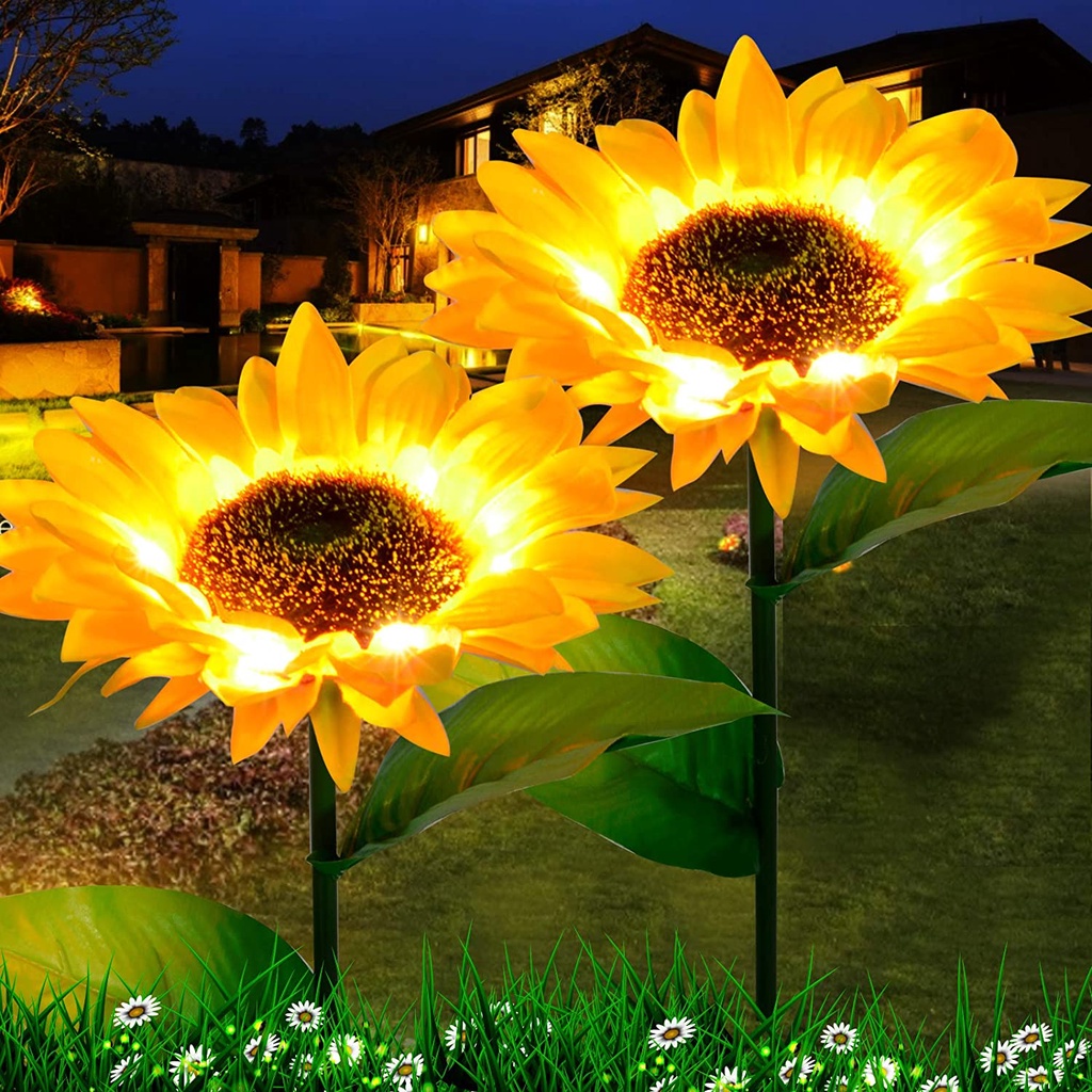 Solar Sunflower Flowers Lights Outdoor Waterproof with Shape for Home ...