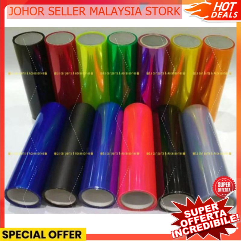 Window Car Sticker Tint Smoke Fog Lamp Light 1 Meter Colour Vinyl ...
