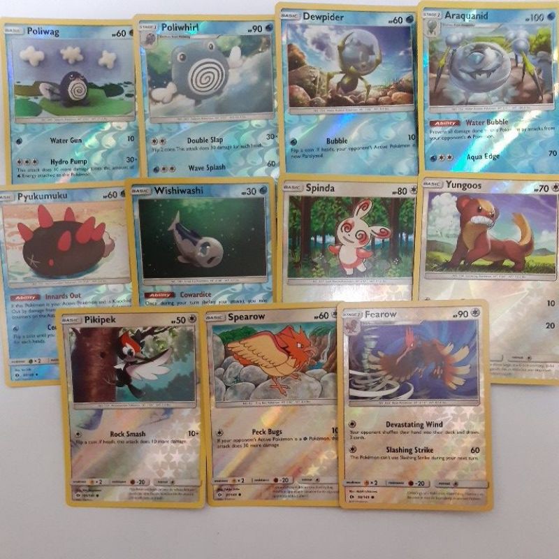 Pokemon Card TCG: Sun & Moon Base Set: Poliwag/ Poliwhirl/ Dewpider/  Araquanid/ Pikipek/ Spearow/ Fearow (REVERSE HOLO) | Shopee Malaysia