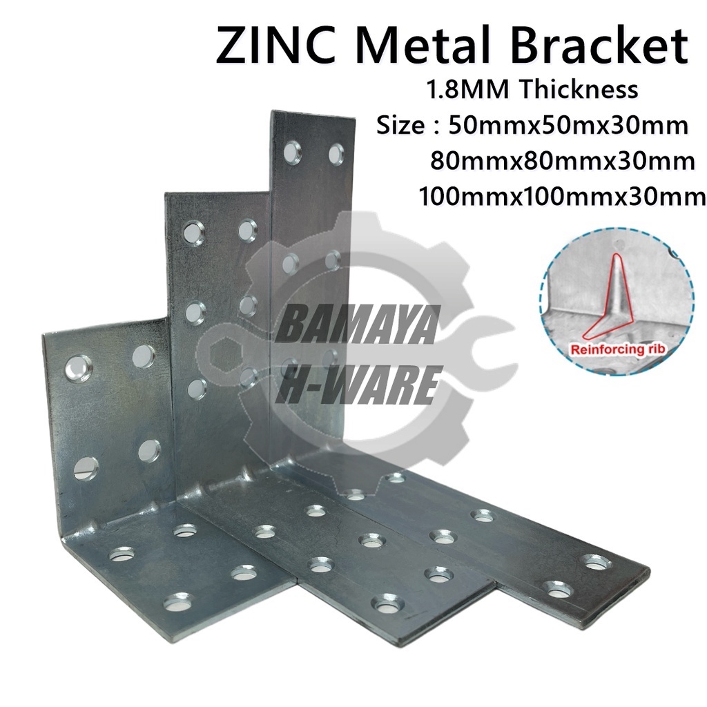 Carbon Steel ZINC Metal L Bracket. Metal Joint Bracket. Furniture Angle ...