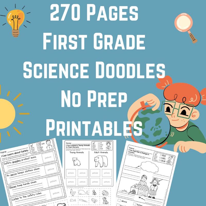 S5 Kindergarten 1st Grade Science Doodles Worksheet (PDF) 271 pages ...