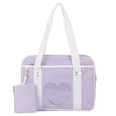 Japanese School Sling Bag - heart shape purple color | Shopee Malaysia