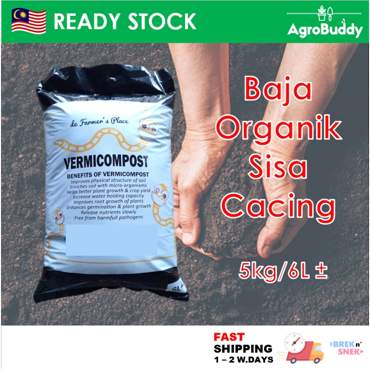 AgroBuddy 5kg Premium Quality Vermicompost Vermicast For Organic ...