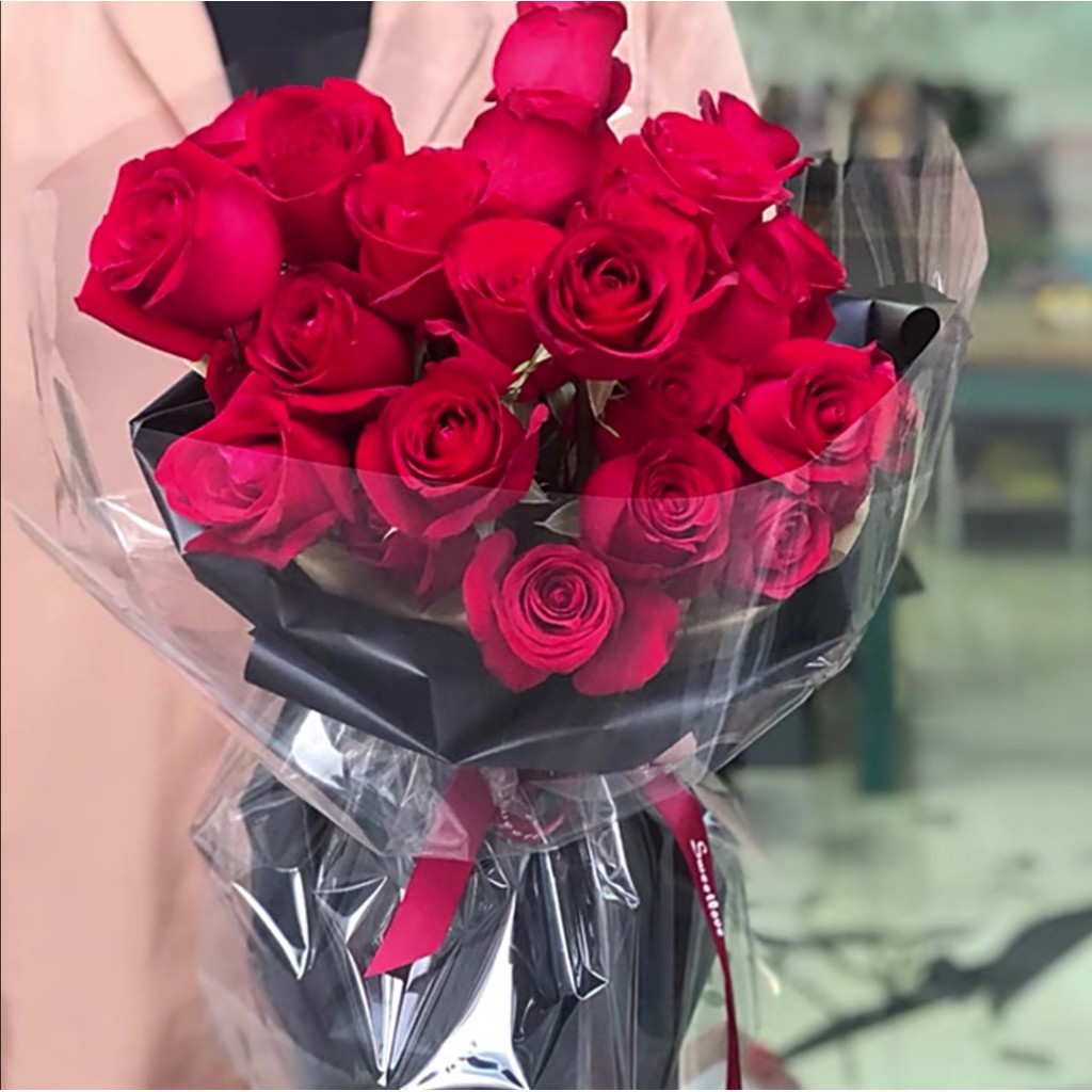 20pcs Thick Transparent Glass Flower Wrapping Paper Waterproof for ...