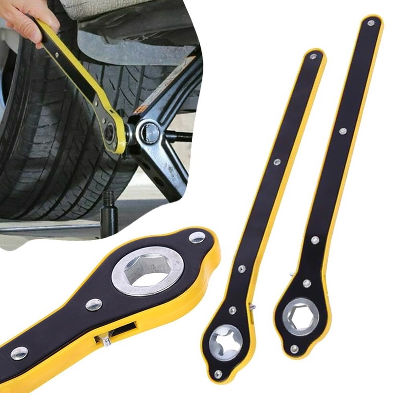 Universal Car Scissor Jack Ratchet Wrench Garage Tire Wheel Lug Rocker Spanner Wrench Handle