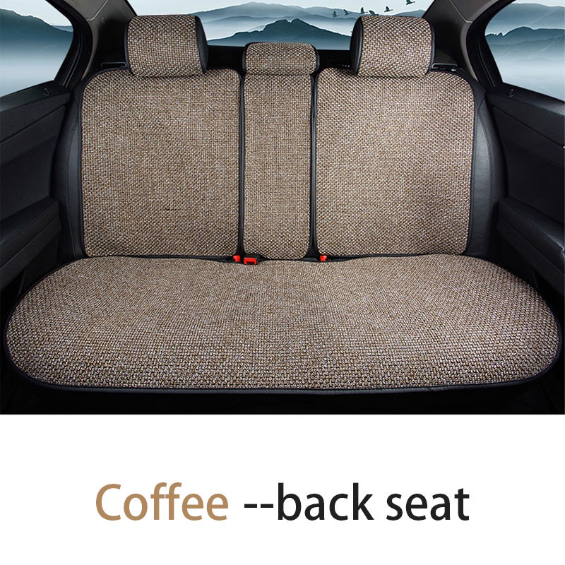 Seametal Flax Car Seat Cover Integrated Seat Cushion Five Seats Full Set Linen Auto Seats