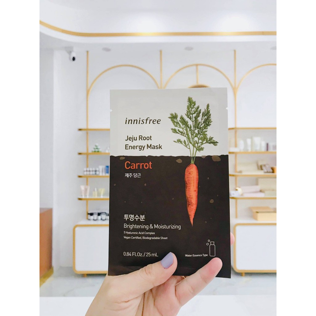 Innisfree Paper Mask Jeju Root Energy Mask Carrot 25ml Shopee Malaysia