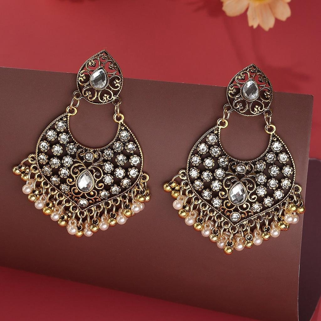 ZUID INDIASE TRADITIONELE JHUMKA OORBELLEN, GOUD