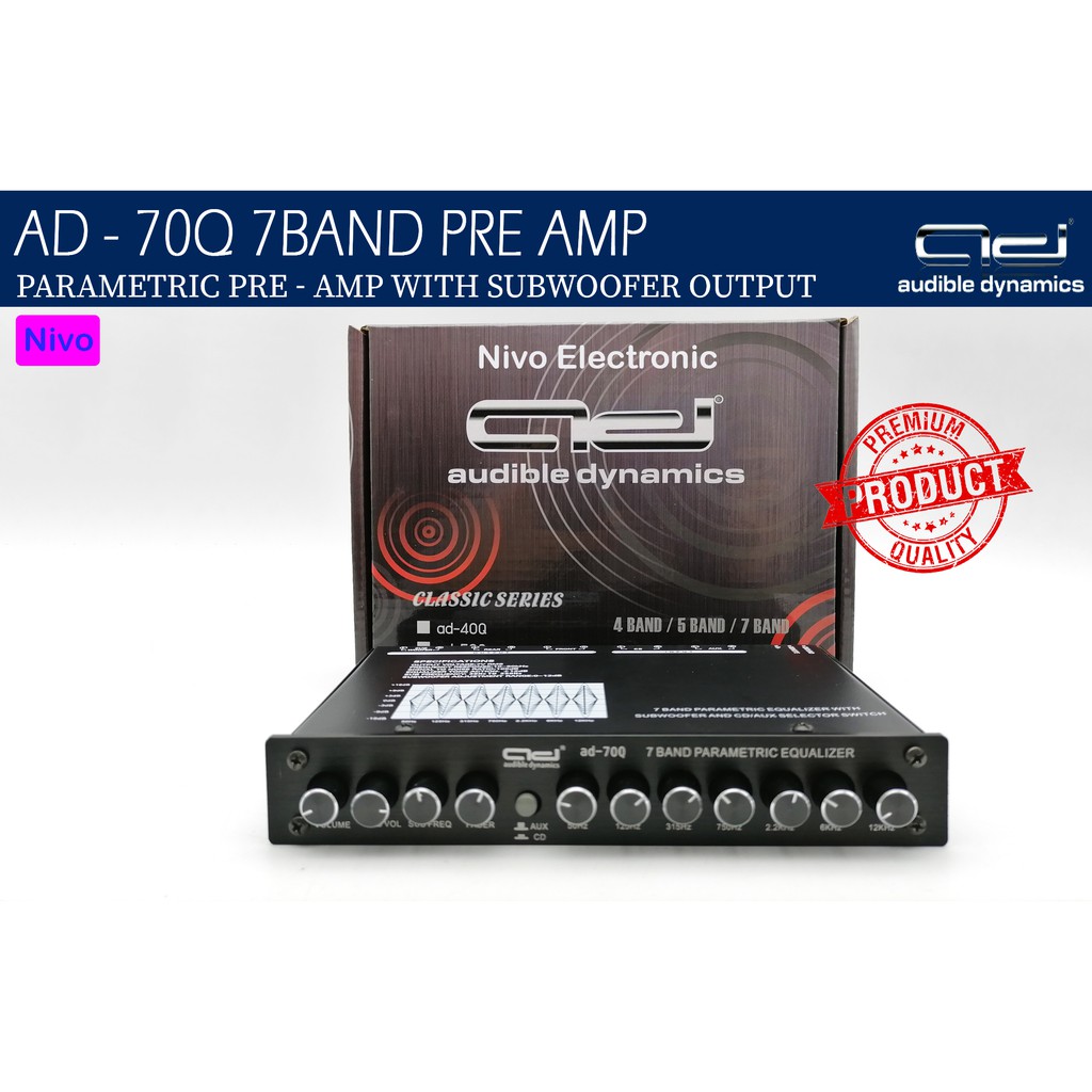 AD 70Q 7Band Pre AMP( Parametric pre amp with subwoofer output ) Shopee Malaysia