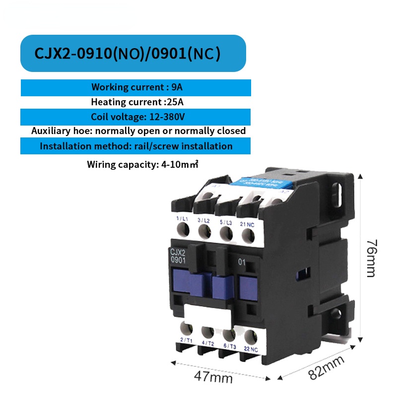 Amazon.com: CJX2-1210/CJX2-1201 AC Contactor 12A 3 Phase 3