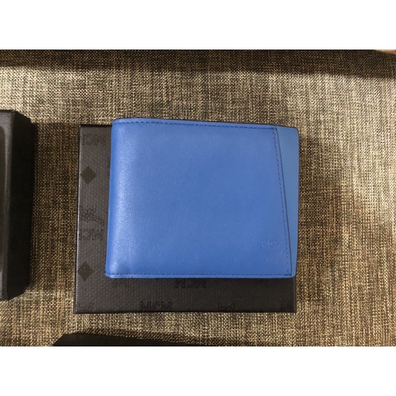 Mcm blue outlet wallet