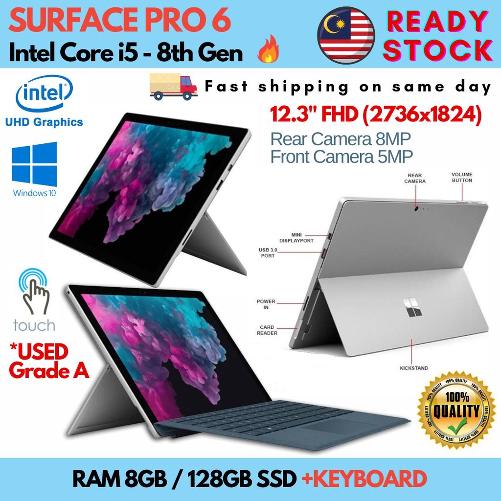 MICROSOFT SURFACE PRO 6 /PRO 5 /PRO 4 / Intel Core i5 8th / i5 ...