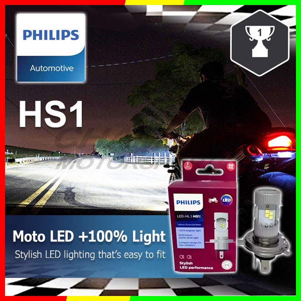 Philips HS1 Motorcycle LED Headlight Bulb 6500K Stylish White Light ...
