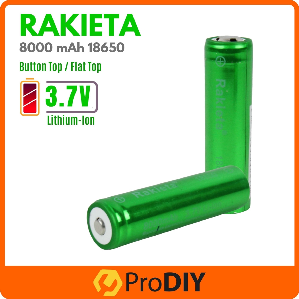 Rakieta Bateri Boleh Cas Semula 18650 3 7v Flat Top Rechargeable