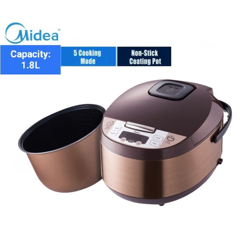 Midea 1.8L wit 5 cooking function Smart Rice Cooker | Shopee Malaysia