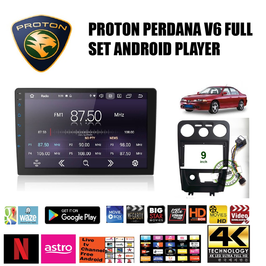 Proton Perdana 95-03 T3l full set android player with casing full set ...