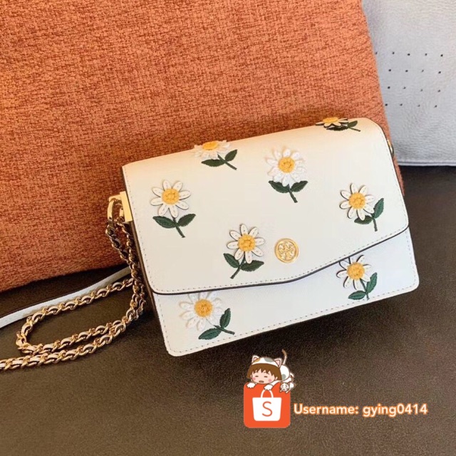 Tory Burch Robinson Embroidered Mini Shoulder Bag