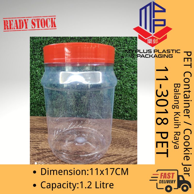 1.2L Bekas Kuih Raya 11-3018PET Container Biskut / Balang Biskut ...