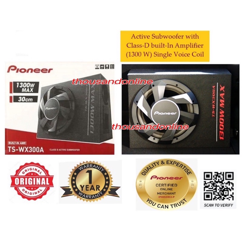 PIONEER TS-WX300A POWERED ACTIVE SUBWOOFER SYSTEM FOR HIGH QUALITY BASS ...