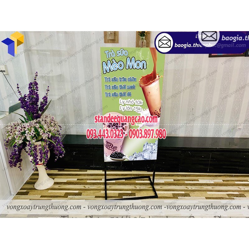 Sample standee with advertising iron frame good wind resistance ...